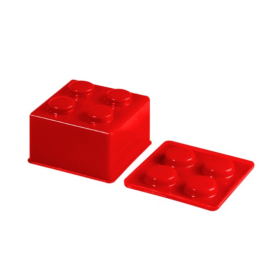 Red Building Block Jello Mold Container 100 ml BPA Free